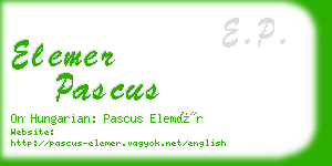 elemer pascus business card